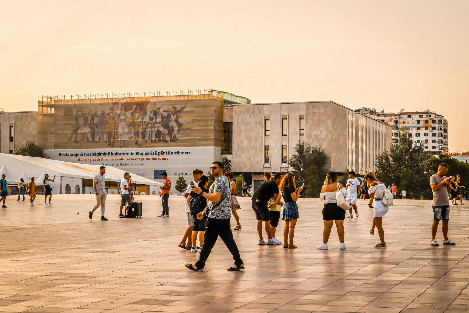 Tirana young people on square