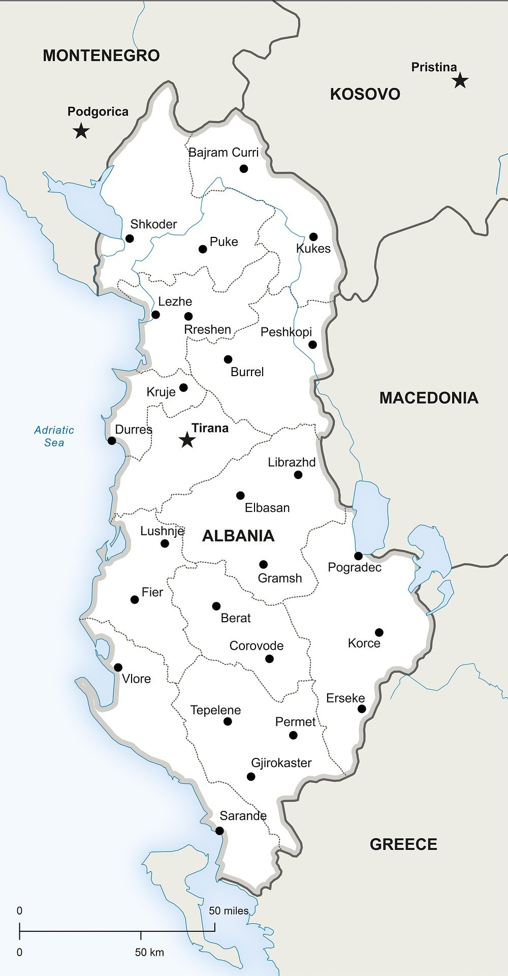 Map of Albania
