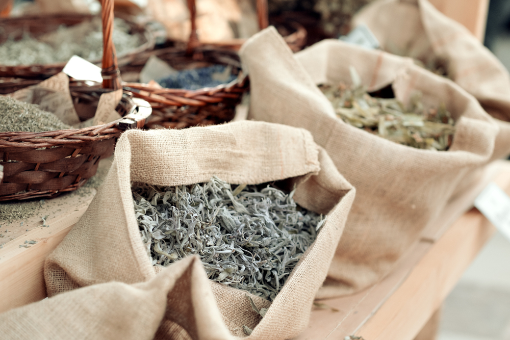 Dried Herbs on Market