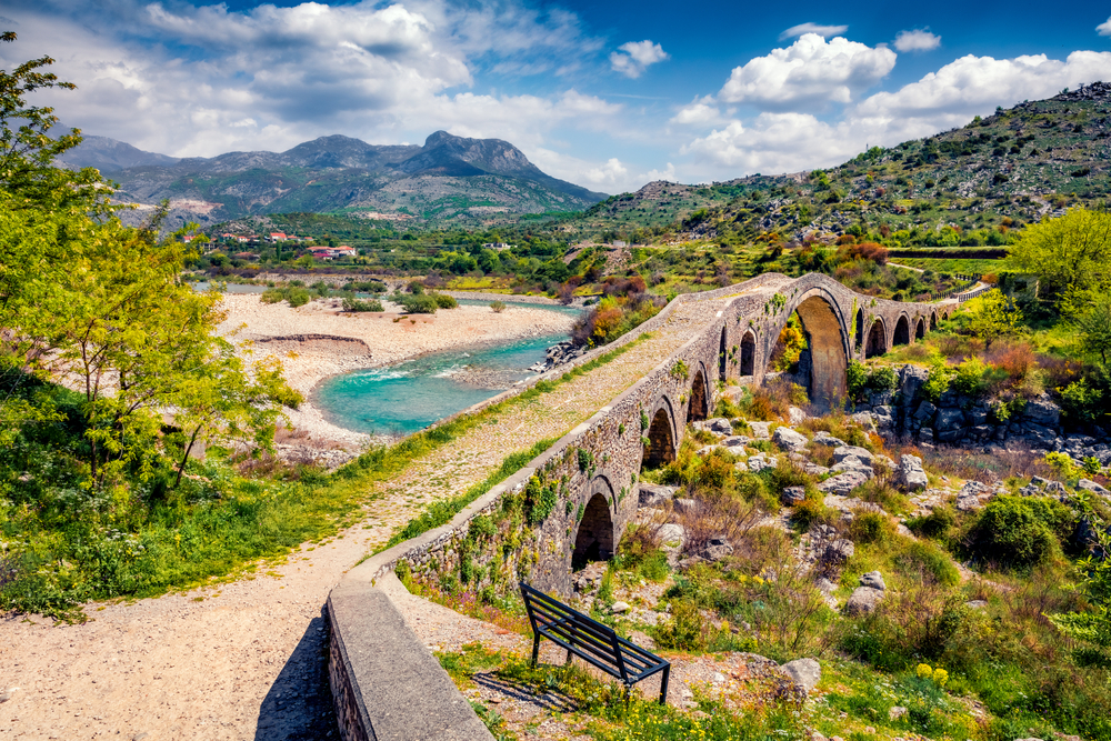 Old Mes Bridge in Shkoder, Albania