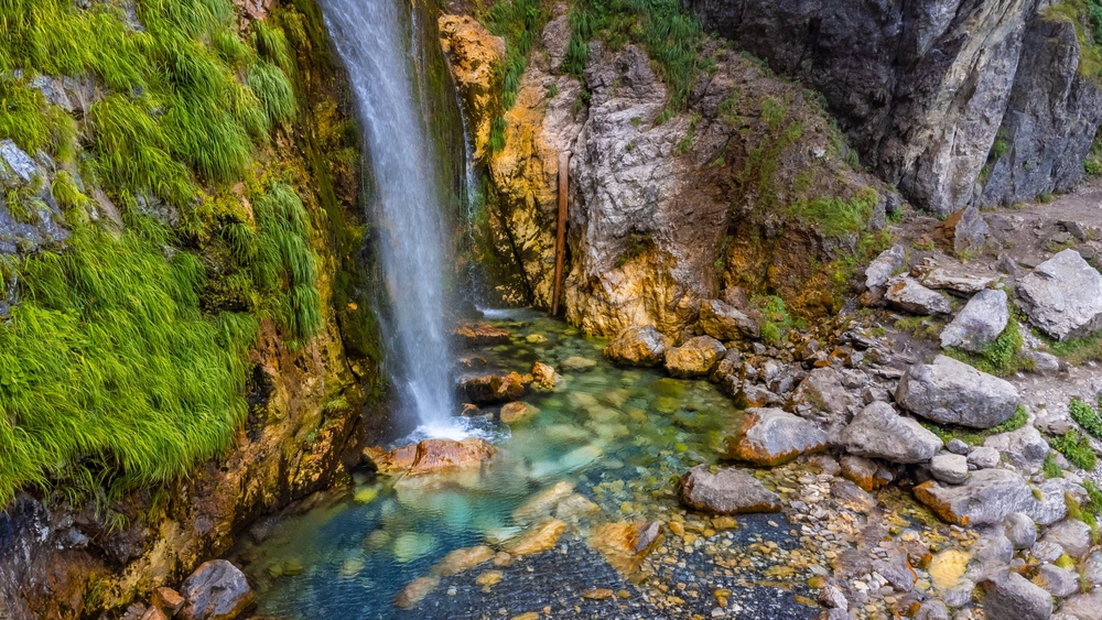 The Grunas waterfall in Theth National Park, Albania