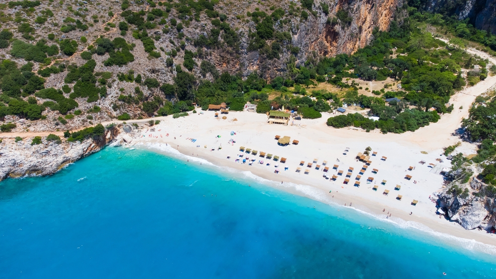 Gjipe Beach, famous beach in Albania