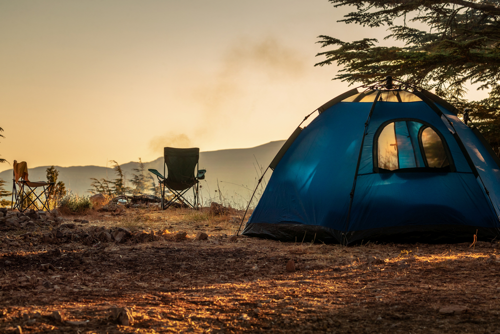 Wild camping in the mountains